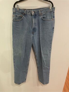 Levis 505 Jeans Mens 38x30 Blue Medium Wash Cotton Stretch Regular Fit Denim